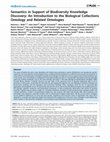 Research paper thumbnail of Semantics in support of biodiversity knowledge discovery: An introduction to the biological collections ontology and related ontologies