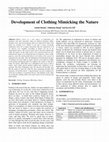 Research paper thumbnail of Development of Clothing Mimicking the Nature