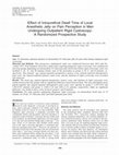 Research paper thumbnail of Effect of Intraurethral Dwell Time of Local Anesthetic Jelly on Pain Perception in Men Undergoing Outpatient Rigid Cystoscopy: A Randomized Prospective Study
