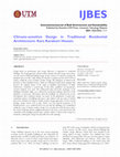 Research paper thumbnail of Climate-sensitive Design in Traditional Residential Architecture: Kars Karakurt Houses