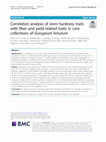 Research paper thumbnail of Correlation analysis of stem hardness traits with fiber and yield-related traits in core collections of Gossypium hirsutum
