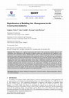 Research paper thumbnail of Digitalization of Building Site Management in the Construction Industry