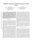 Research paper thumbnail of PageRank Approach to Ranking National Football Teams