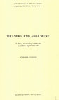 Research paper thumbnail of Meaning and argument: A theory of meaning centred on immediate argumental role