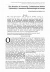 Research paper thumbnail of The Benefits of University Collaboration Within University–Community Partnerships in Europe