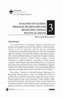 Research paper thumbnail of Analysis of Sacred-Profane Dichotomy for Resolving Indian Political Issues