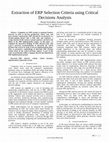 Research paper thumbnail of Extraction of ERP Selection Criteria using Critical Decisions Analysis