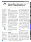 Research paper thumbnail of Exploring the gateway hypothesis of e-cigarettes and tobacco: a prospective replication study among adolescents in the Netherlands and Flanders
