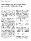Research paper thumbnail of Helicopter noise in rural communities : assessment of existing knowledge