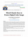 Research paper thumbnail of Mixed Chaotic Keys to Protect Digital Color Image