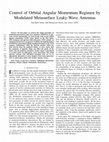 Research paper thumbnail of Control of Orbital Angular Momentum Regimen by Modulated Metasurface Leaky-Wave Antennas