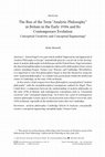 Research paper thumbnail of The Rise of the Term “Analytic Philosophy” in Britain in the Early 1930s and Its Contemporary Evolution Conceptual Creativity and Conceptual Engineering [Forum Philosophicum 29 (2024) no. 2, 221–53]