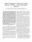 Research paper thumbnail of Adaptive Modulation in Underwater Acoustic Networks (AMUSE): A Multi-Armed Bandit Approach