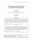 Research paper thumbnail of El principio de oportunidad en el nuevo sistema penal acusatorio