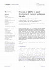 Research paper thumbnail of The role of CDPKs in plant development, nutrient and stress signaling