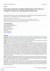 Research paper thumbnail of Promoting Adolescent Healthy Relationships (The About Us Program): Protocol for a Randomized Clinical Trial (Preprint)