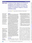 Research paper thumbnail of Analysis of the impact of COVID-19 pandemic and response on routine childhood vaccination coverage and equity in Northern Nigeria: a mixed methods study