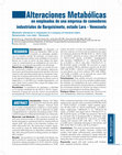Research paper thumbnail of Alteraciones metabólicas en empleados de una empresa de comedores industriales de Barquisimeto, estado Lara - Venezuela
