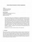 Research paper thumbnail of Remote Network Emulation for Defense Applications