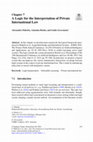 Research paper thumbnail of A Logic for the Interpretation of Private International Law