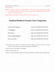 Research paper thumbnail of Statistical Models in Forensic Voice Comparison