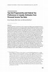 Research paper thumbnail of Top-End Progressivity and Federal Tax Preferences in Canada: Estimates from Personal Income Tax Data