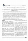 Research paper thumbnail of A Study on Application of lean Manufacturing Methodologies in Indian Electronics Manufacturing Industry