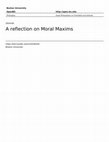 Research paper thumbnail of A reflection on Moral Maxims