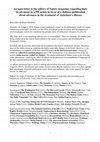 Research paper thumbnail of An open letter to the editors of Nature magazine regarding their involvement in a PR action in favor of a dubious publication about advances in the treatment of Alzheimer's disease