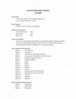 Research paper thumbnail of Sample Syllabus: PHIL 3XX Ancient Philosophy Sequence