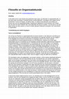 Research paper thumbnail of Filosofie en organisatiekunde