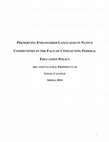 Research paper thumbnail of Preserving Endangered Languages in Native Communities in the Face of Conflicting Federal Education Policy