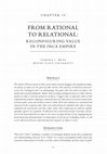 Research paper thumbnail of From Rational to Relational: Re-configuring Value (2012)
