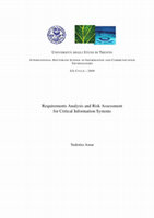 Research paper thumbnail of Requirements Analysis and Risk Assessment for Critical Information Systems