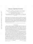 Research paper thumbnail of Quantum algorithms revisited