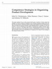 Research paper thumbnail of Competence Strategies in Organizing Product Development