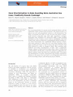 Research paper thumbnail of Vocal discrimination in mate guarding male Australian sea lions: familiarity breeds contempt