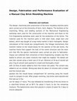 Research paper thumbnail of Design, Fabrication and Performance Evaluation of a Manual Clay Brick Moulding Machine