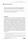 Research paper thumbnail of Ativismo Institucional no Poder Legislativo: confrontos políticos, assessores ativistas e frentes parlamentares