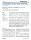 Research paper thumbnail of The composition of cuticular compounds indicates body parts, sex and age in the model butterfly Bicyclus anynana (Lepidoptera)