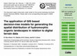 Research paper thumbnail of The application of GIS based decision-tree models for generating the spatial distribution of hydromorphic organic landscapes in relation to digital terrain data