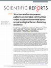 Research paper thumbnail of Structure and co-occurrence patterns in microbial communities under acute environmental stress reveal ecological factors fostering resilience
