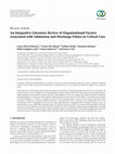 Research paper thumbnail of An Integrative Literature Review of Organisational Factors Associated with Admission and Discharge Delays in Critical Care