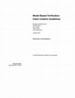 Research paper thumbnail of Model-Based Verification: Claim Creation Guidelines