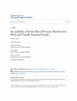 Research paper thumbnail of Accessibility of home blood pressure monitors for blind and visually impaired people