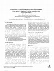 Research paper thumbnail of An approach to understanding program comprehensibility using spatial complexity, concept assignment and typographical style