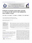 Research paper thumbnail of Production of transgenic tomato plants expressing Cry 2Ab gene for the control of some lepidopterous insects endemic in Egypt