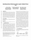 Research paper thumbnail of Identifying Recent Behavioral Data Length in Mobile Phone Log