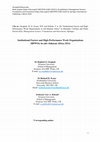 Research paper thumbnail of Institutional Factors and High-Performance Work Organisations (HPWOs) in Sub-Saharan Africa (SSA)