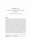 Research paper thumbnail of A Value Sensitive Design Toolkit for Agile Project Management